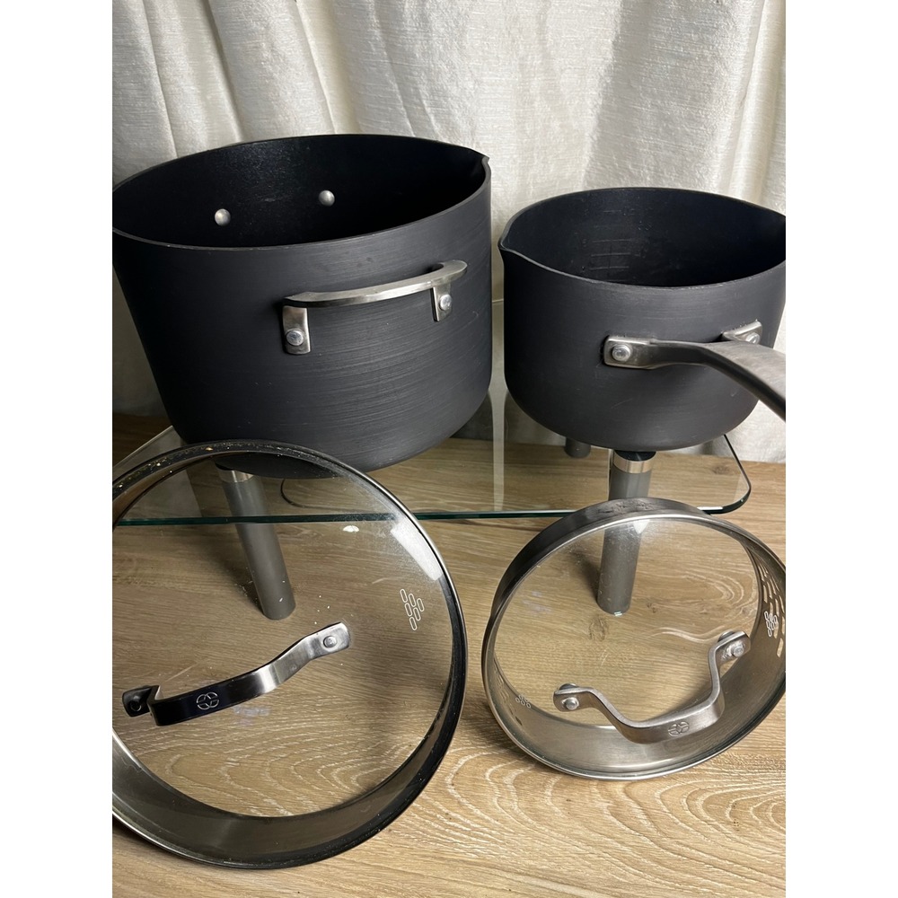 Calphalon Classic Hard Anodized Nonstick 6qt Stockpot & 2.5qt Saucepan Set Lids